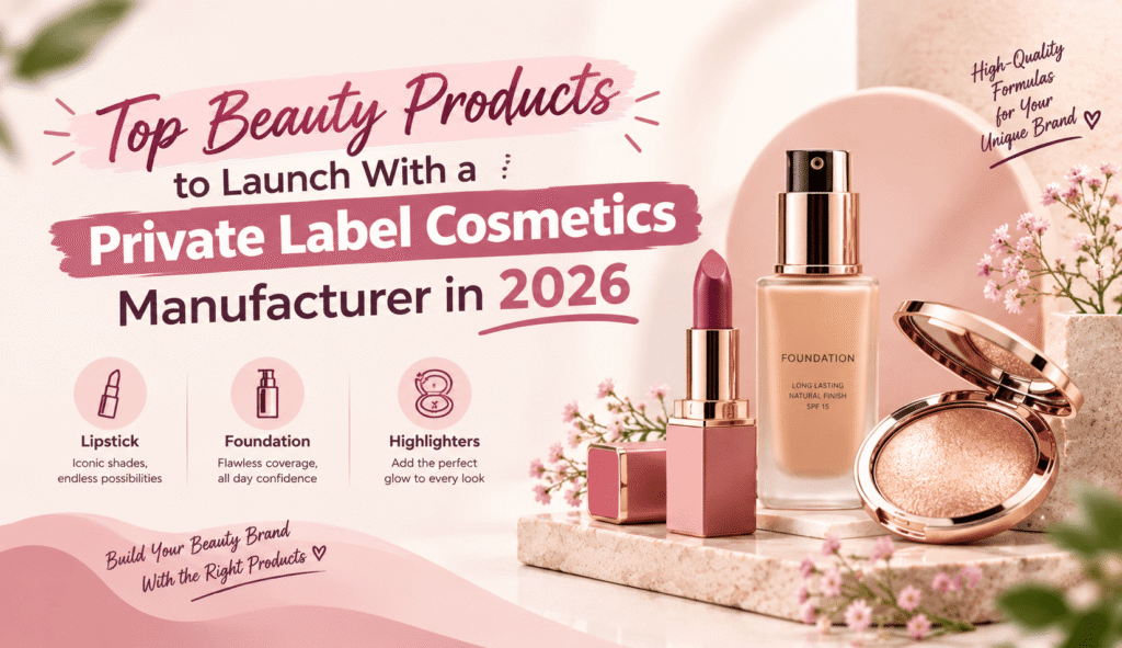 Top Beauty Products to Launch With a Private Label Cosmetics Manufacturer in 2026